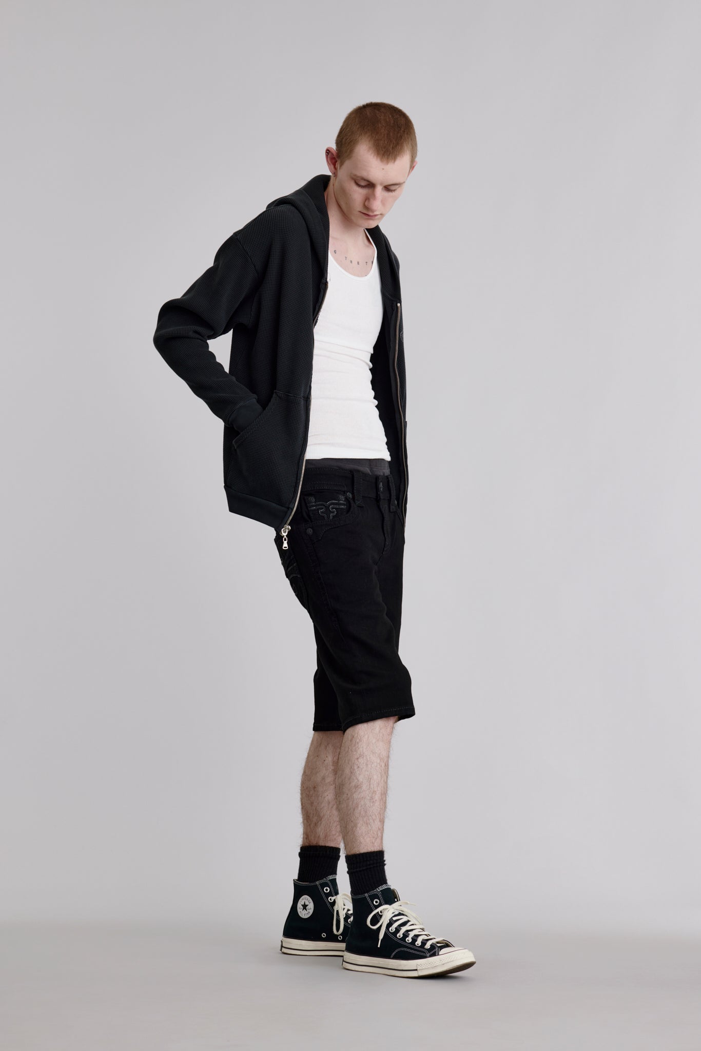 Arther Denim Shorts in Black