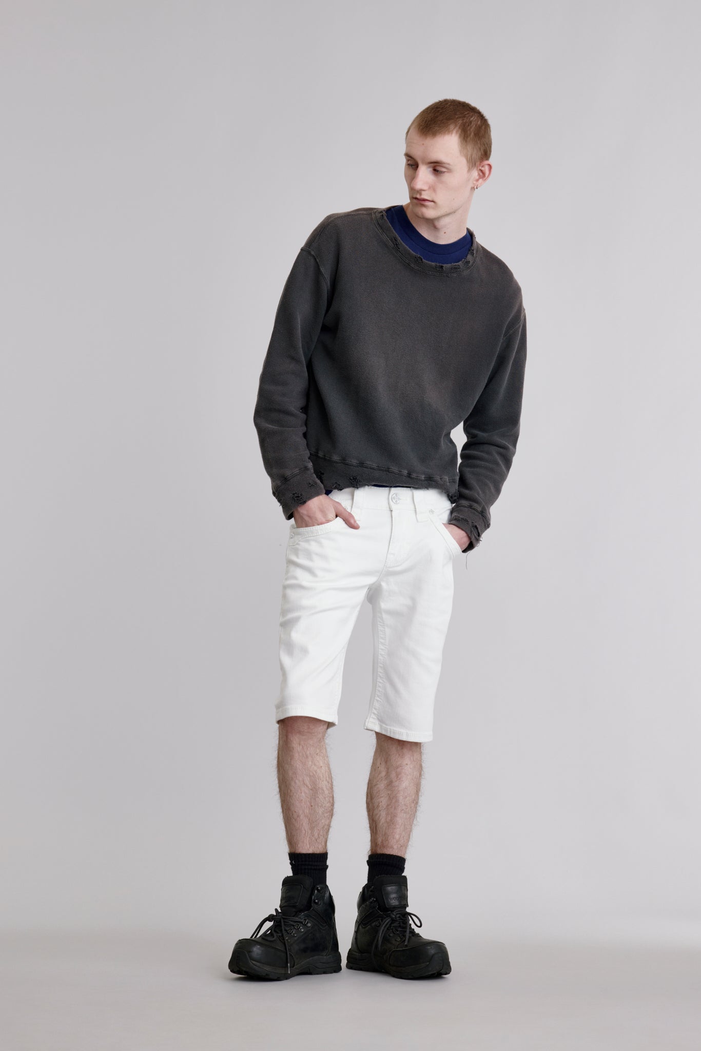 Arther Denim Shorts in White