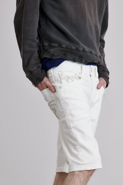 Arther Denim Shorts in White