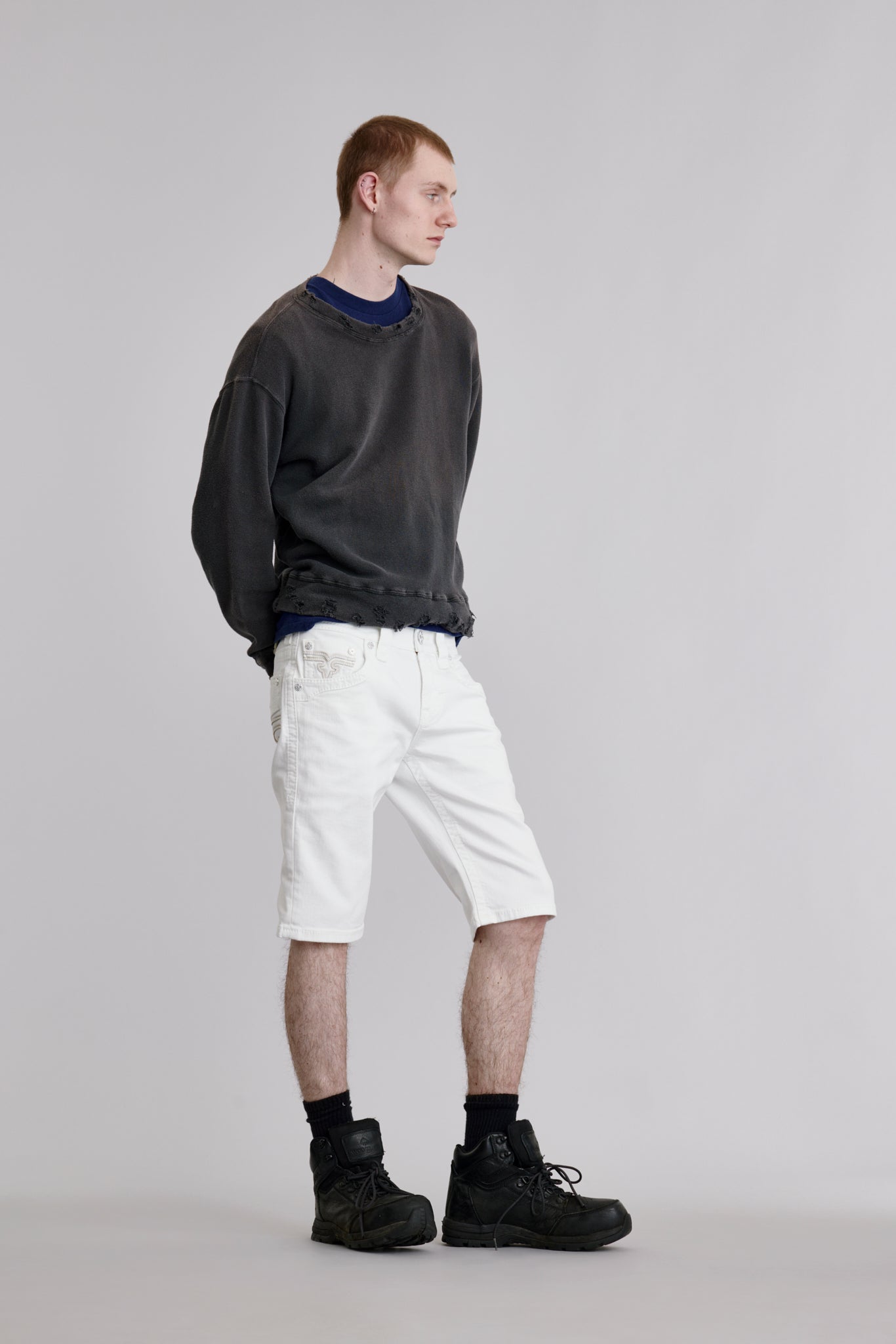 Arther Denim Shorts in White
