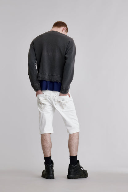 Arther Denim Shorts in White