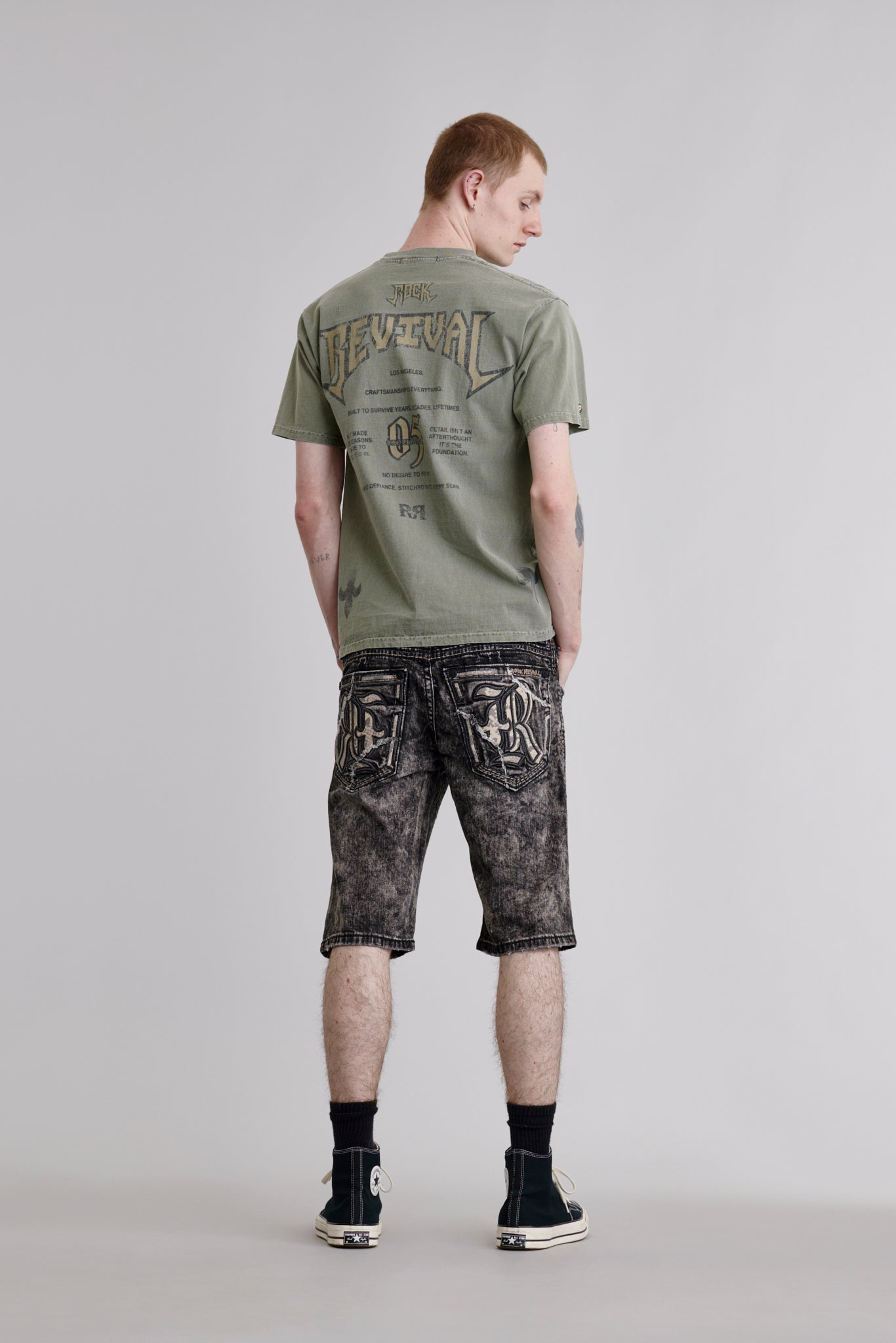 Baird Denim Shorts in Faded Black