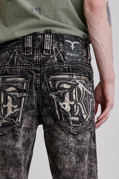 Baird Denim Shorts in Faded Black
