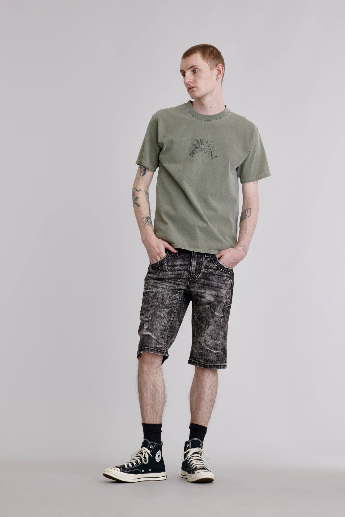 Baird Denim Shorts in Faded Black