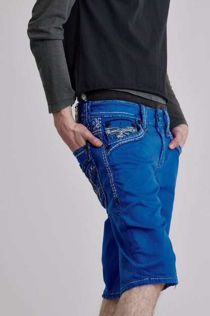 Brayen Denim Shorts in Royal Blue