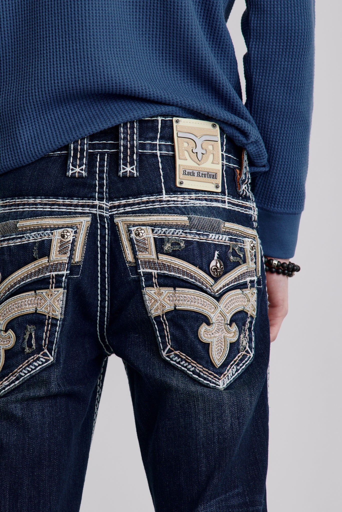Eggplant Straight Jeans in Dark Blue