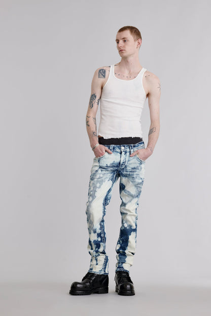 Ermias Straight Jeans in Acid Blue