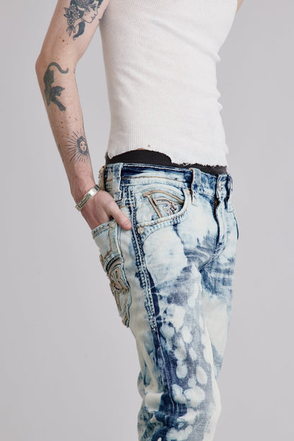 Ermias Straight Jeans in Acid Blue