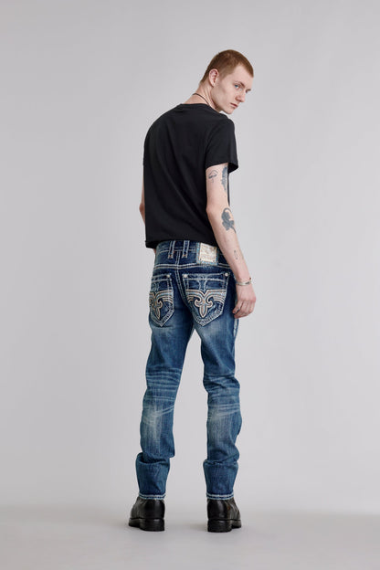 Isaiah Straight Jeans in Medium Blue