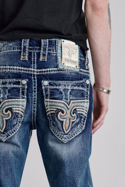 Isaiah Straight Jeans in Medium Blue