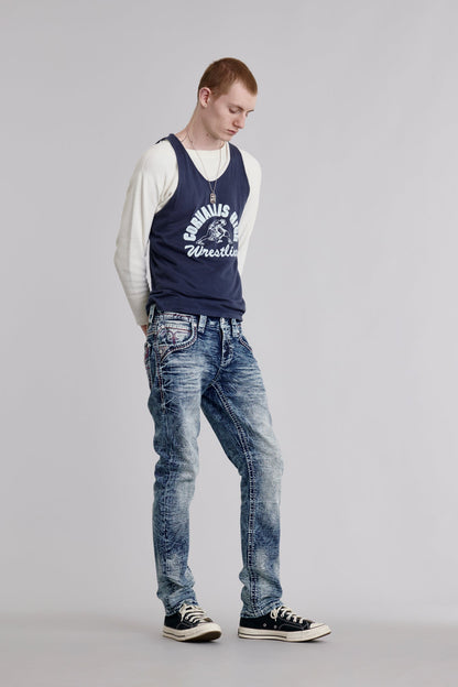 Jonathan Straight Jeans in Medium Blue