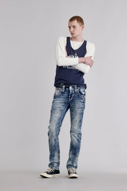 Jonathan Straight Jeans in Medium Blue