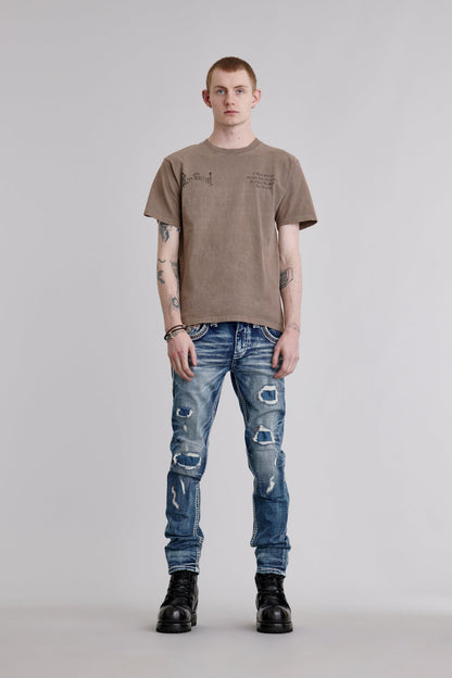 LA Cross Tee in Dusty Brown