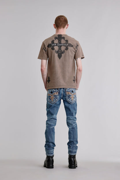 LA Cross Tee in Dusty Brown