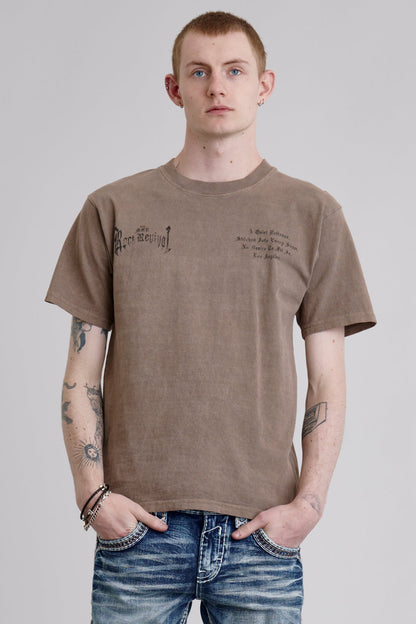 LA Cross Tee in Dusty Brown