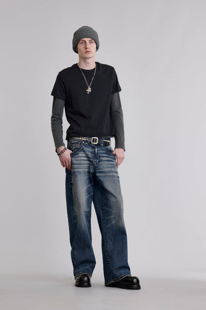 Steven Baggy 3 Jeans in Dark Blue