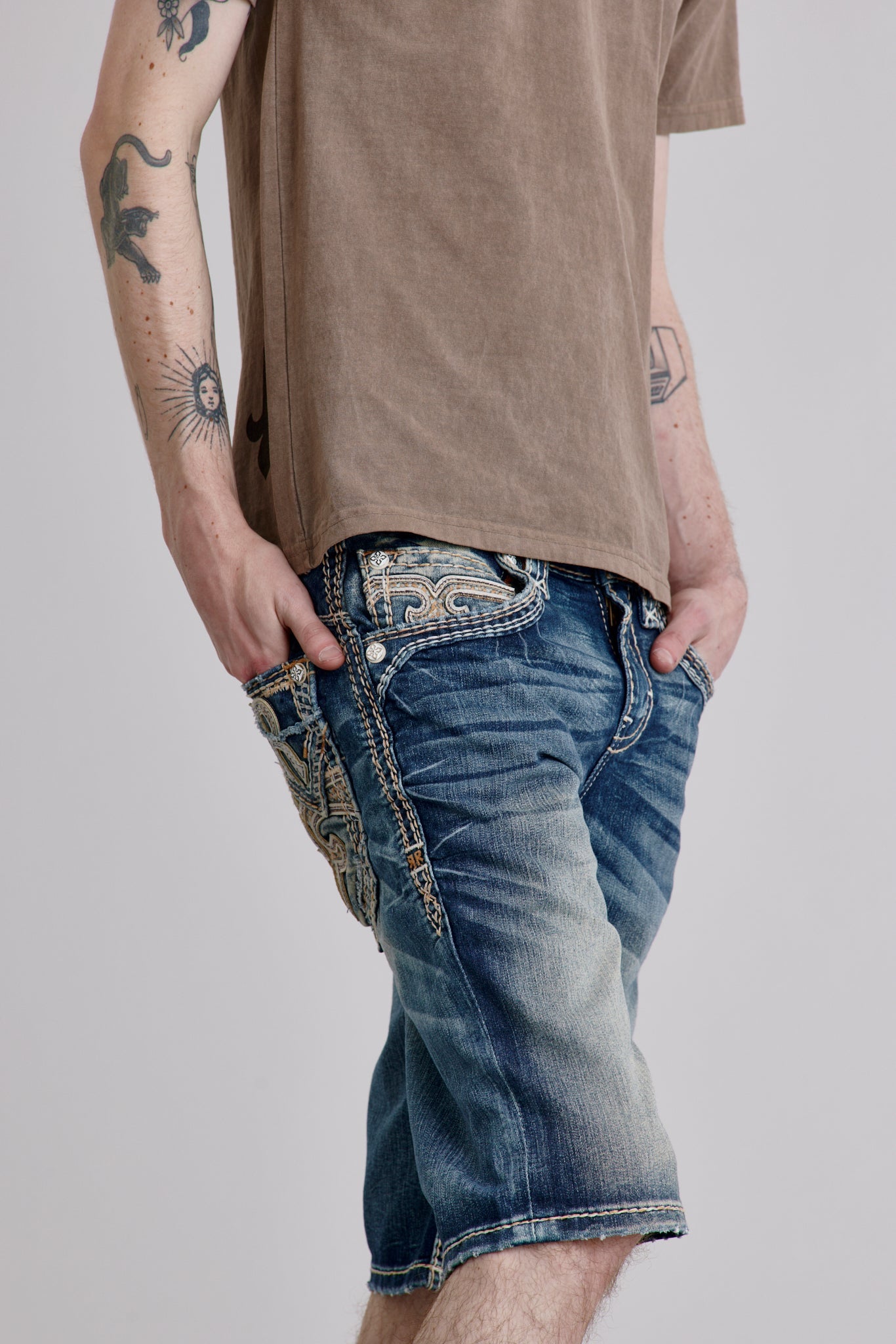 Tyrone Denim Shorts in Medium Blue
