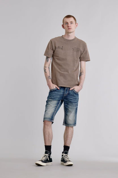 Tyrone Denim Shorts in Medium Blue