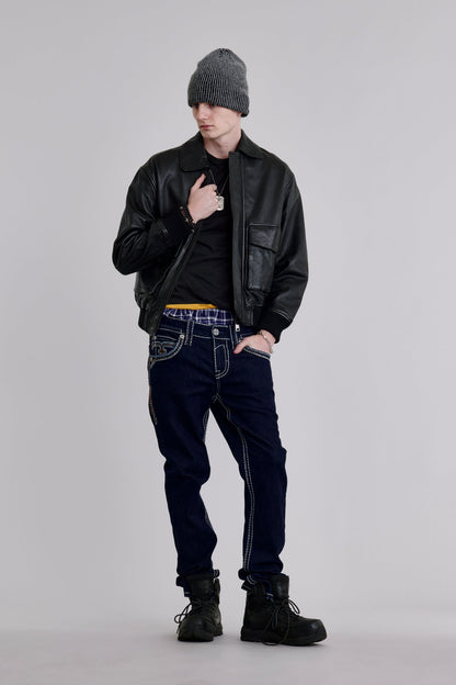 Isaiah Straight Jeans in Dark Blue