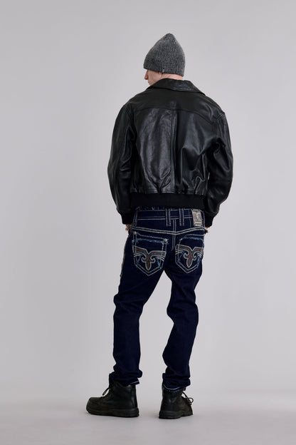 Isaiah Straight Jeans in Dark Blue