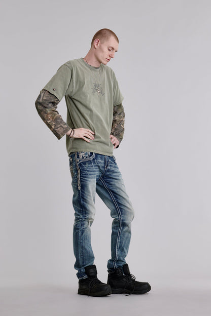 Louis Straight Jeans in Medium Blue