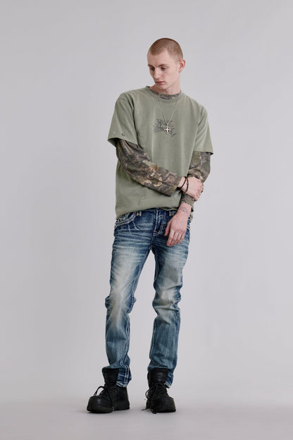 Louis Straight Jeans in Medium Blue