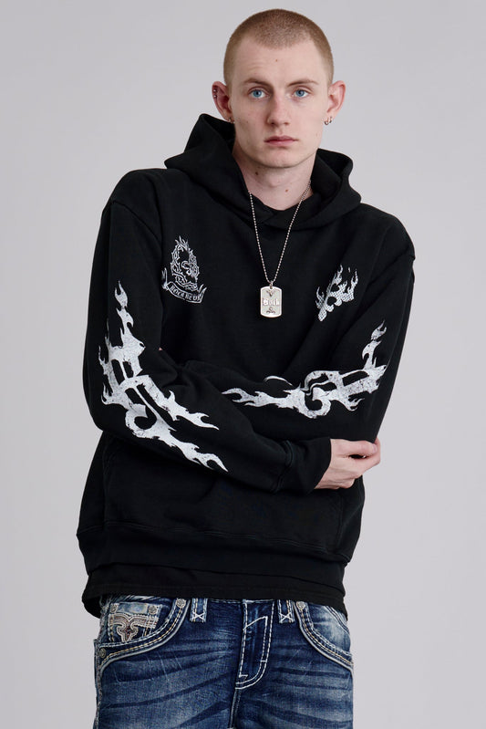 Inferno Crest Hoodie in Black