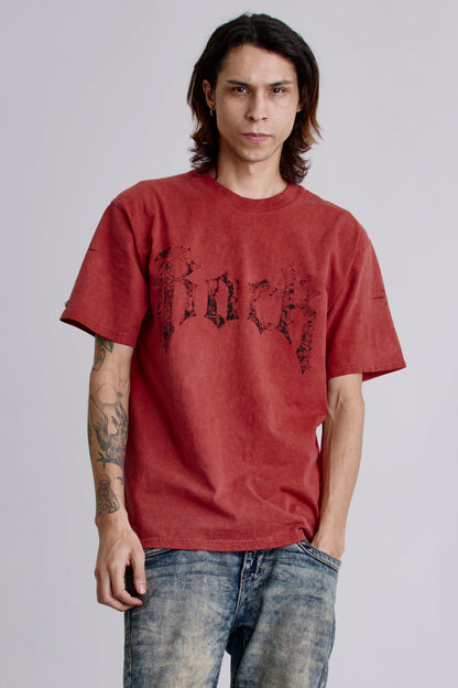 Rock Tee in Crimson