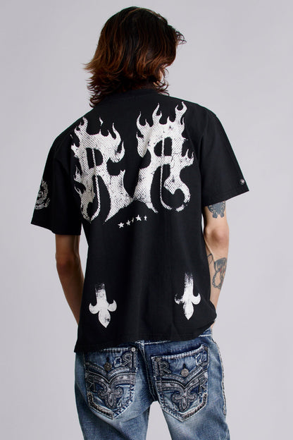 Inferno Crest Tee in Black