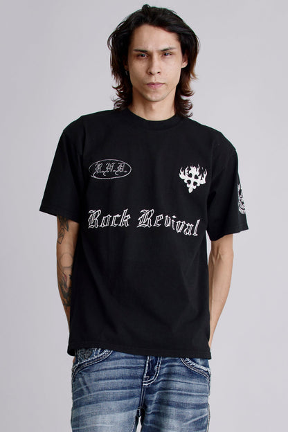 Inferno Crest Tee in Black