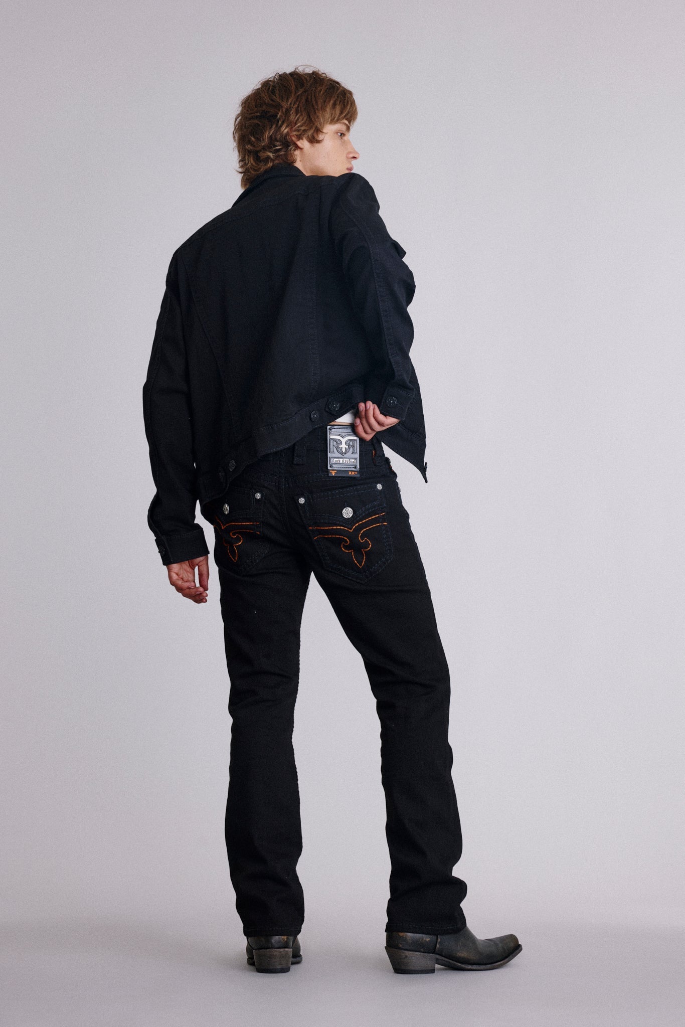 Titan Relaxed Straight in Black/Orange