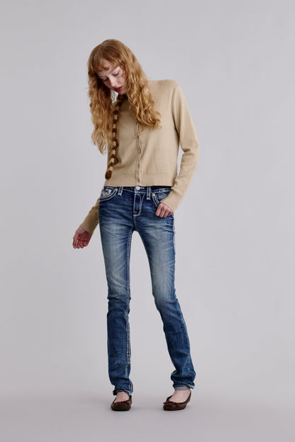 Daphne Straight Jeans in Medium Blue