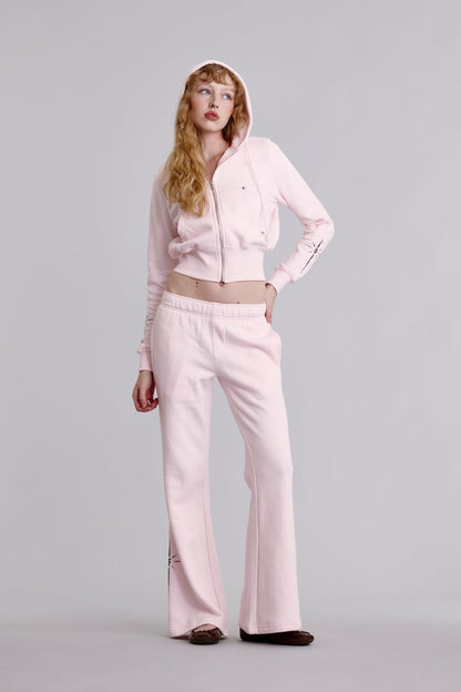 Starburst Flare Sweatpants in Pink