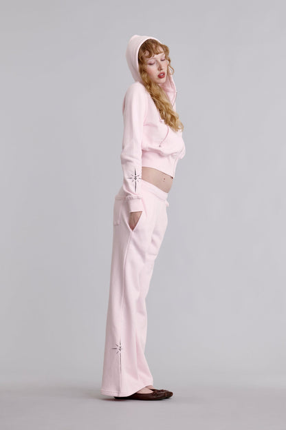 Starburst Flare Sweatpants in Pink