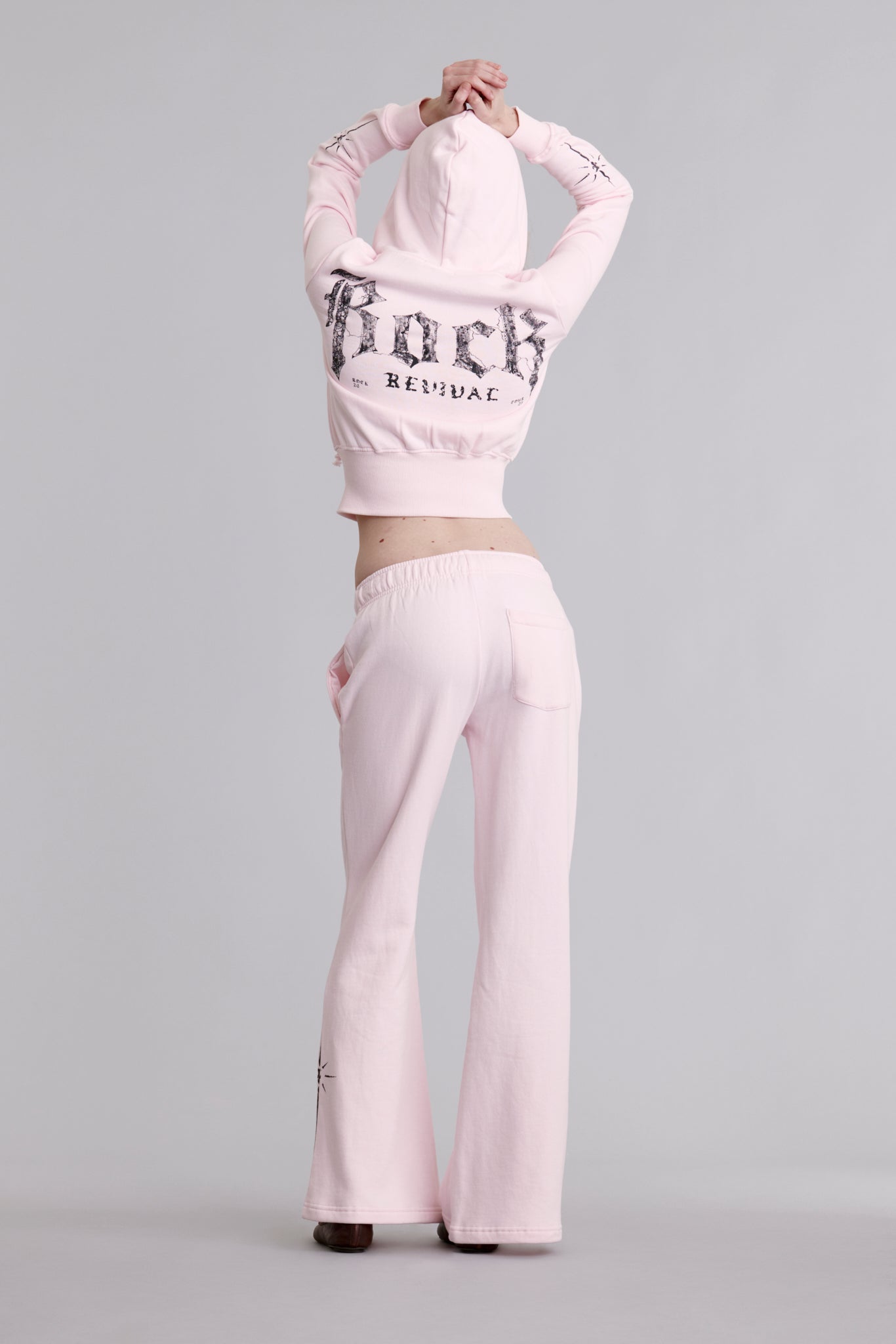 Starburst Flare Sweatpants in Pink
