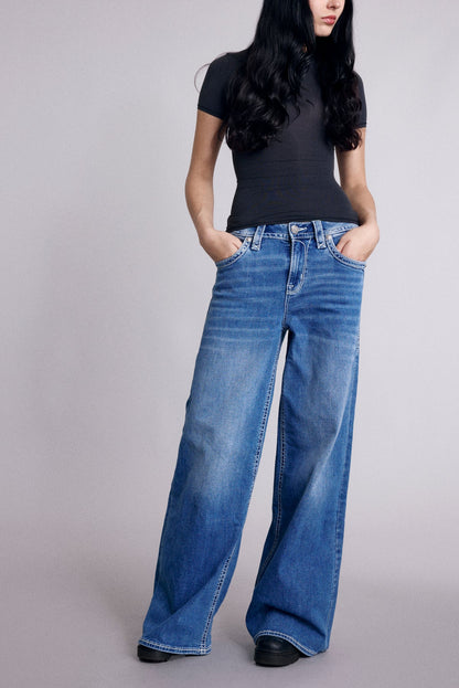 Alivia Oversized Baggy Jeans Medium Blue