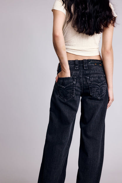 Titania Low-Rise Baggy Jeans in Black