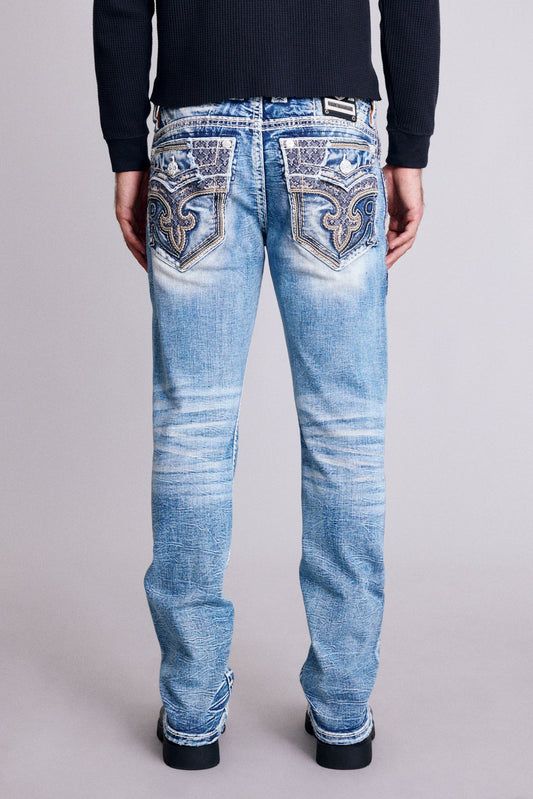 Baxter Alt Straight Jeans in Medium Blue