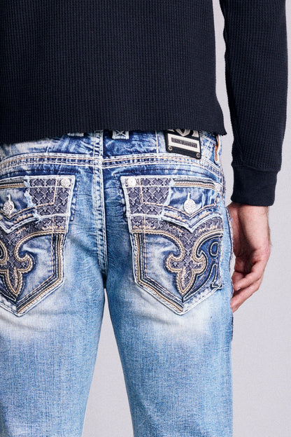 Baxter Alt Straight Jeans in Medium Blue