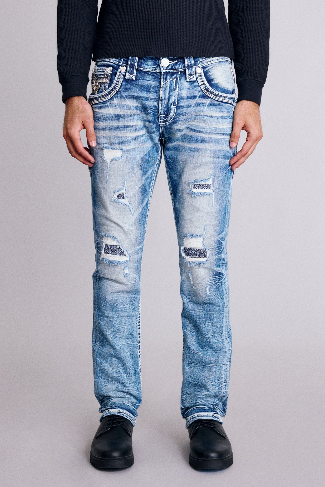 Baxter Alt Straight Jeans in Medium Blue