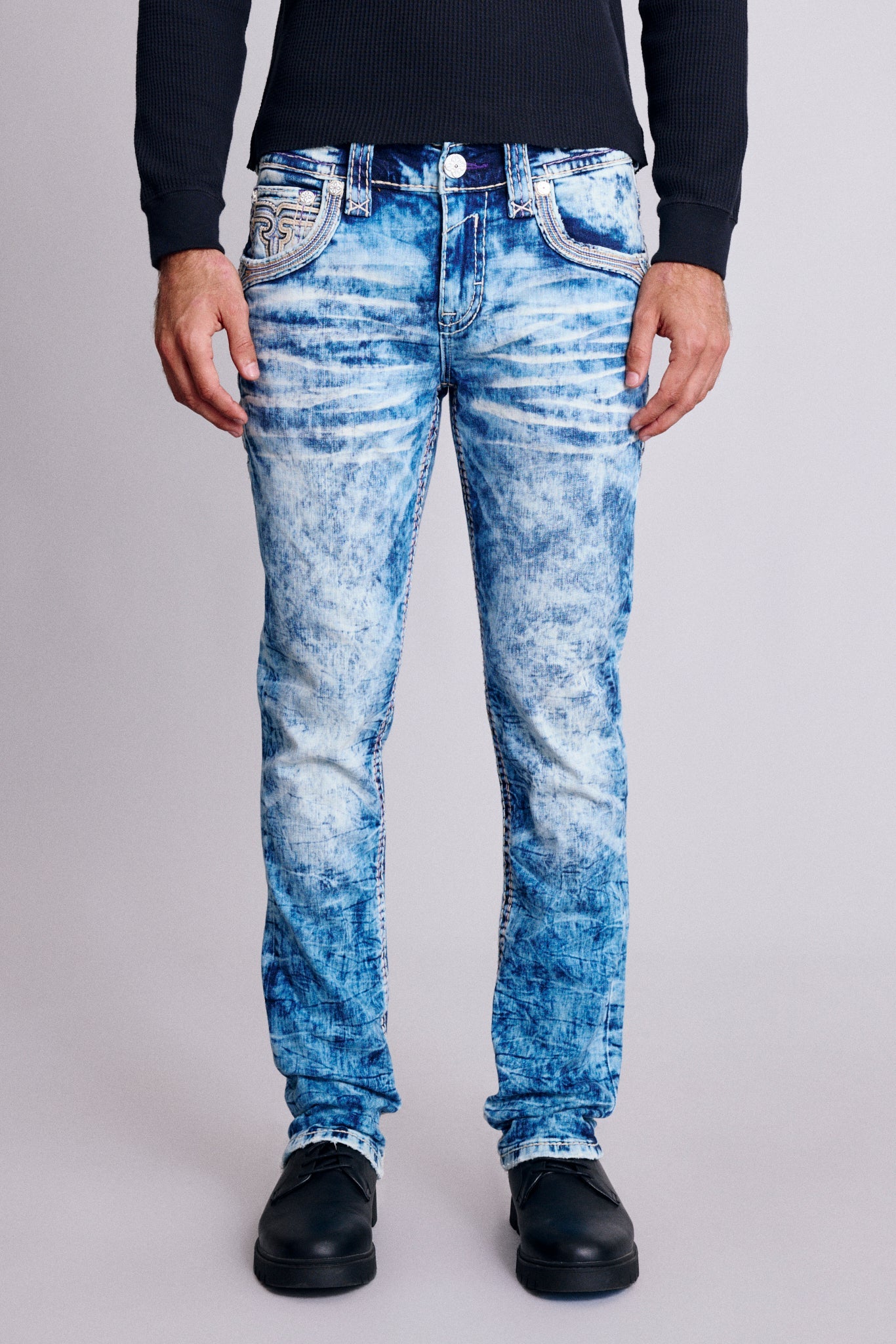Cayden Alt Straight Jeans in Acid Blue