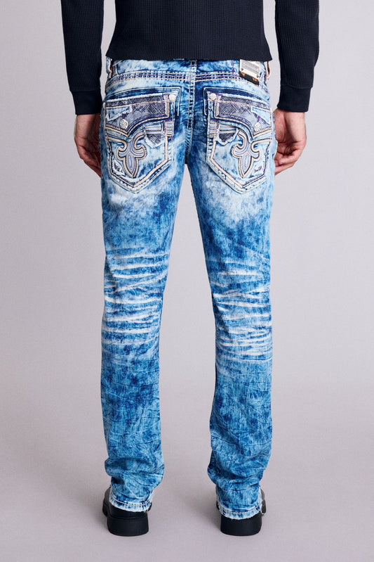 Cayden Alt Straight Jeans in Acid Blue