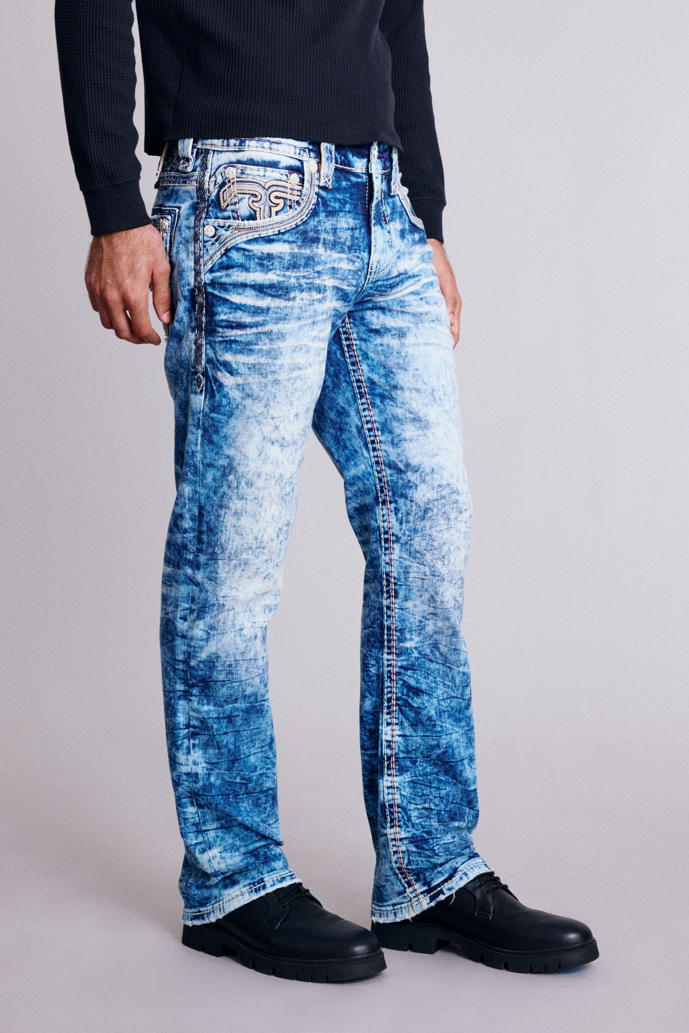 Cayden Straight Jeans in Acid Blue