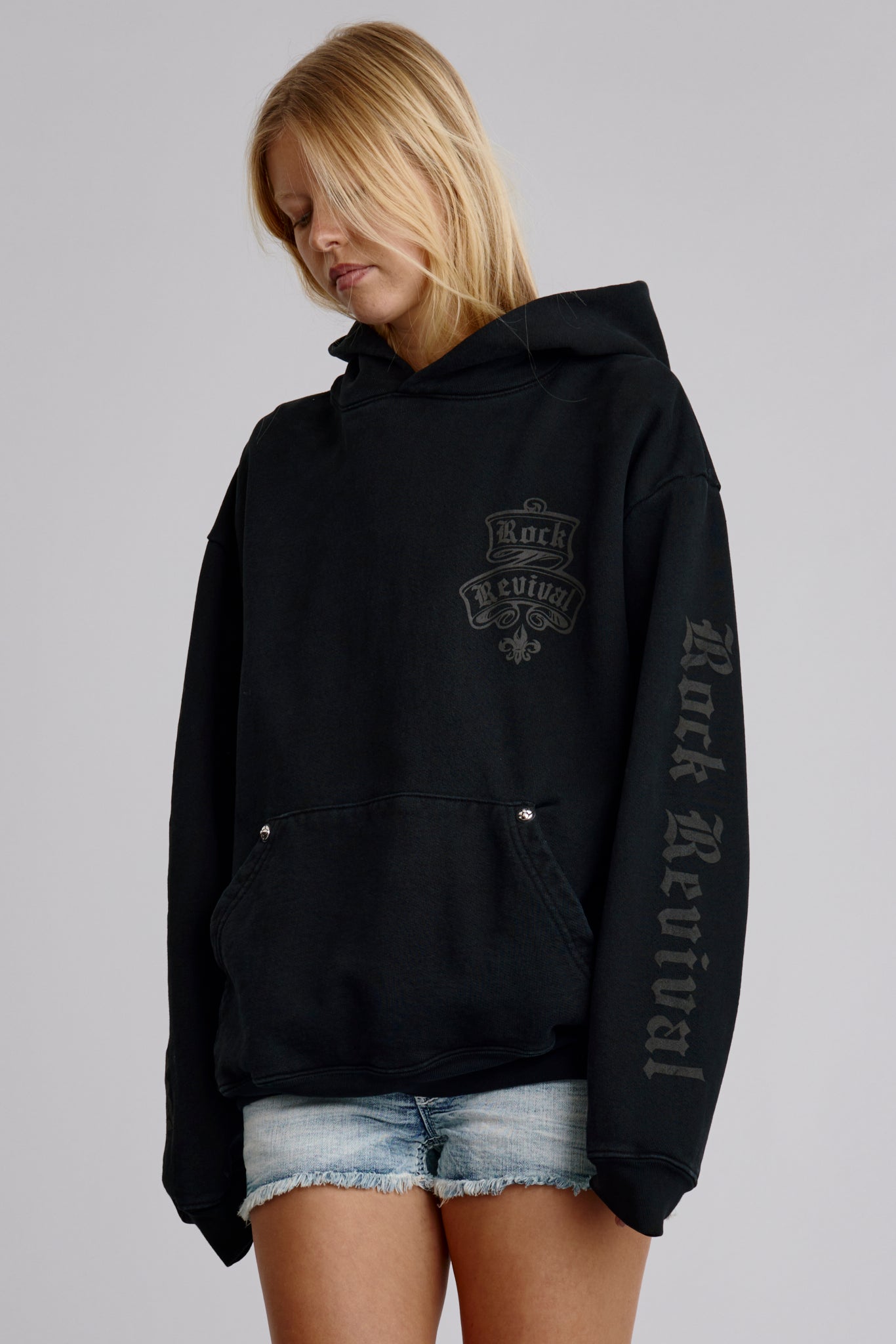 Classic Rock Hoodie in Black/Gray (W)