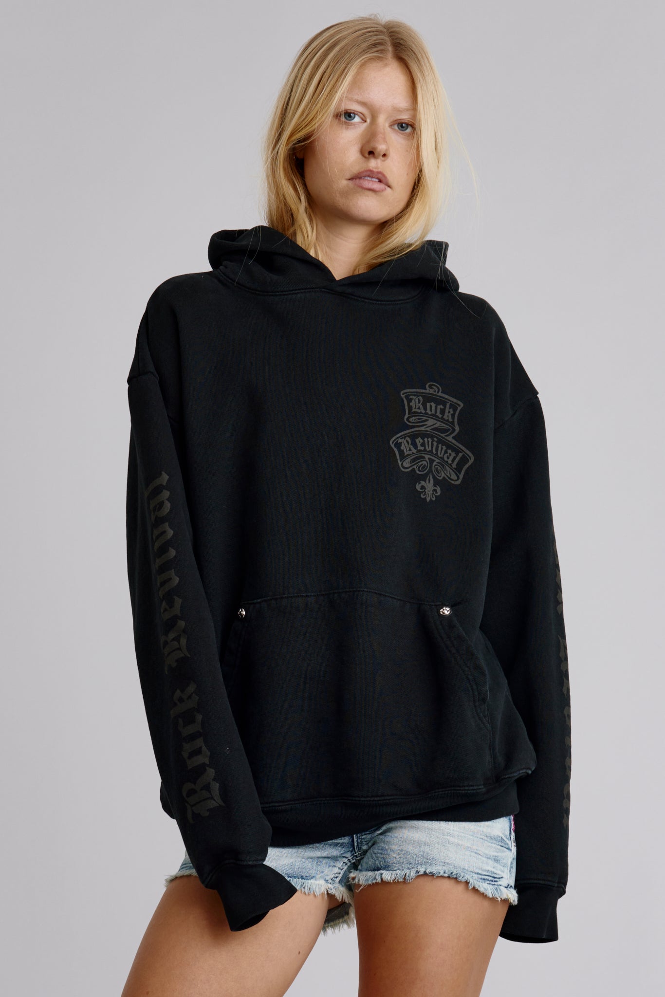 Classic Rock Hoodie in Black/Gray (W)