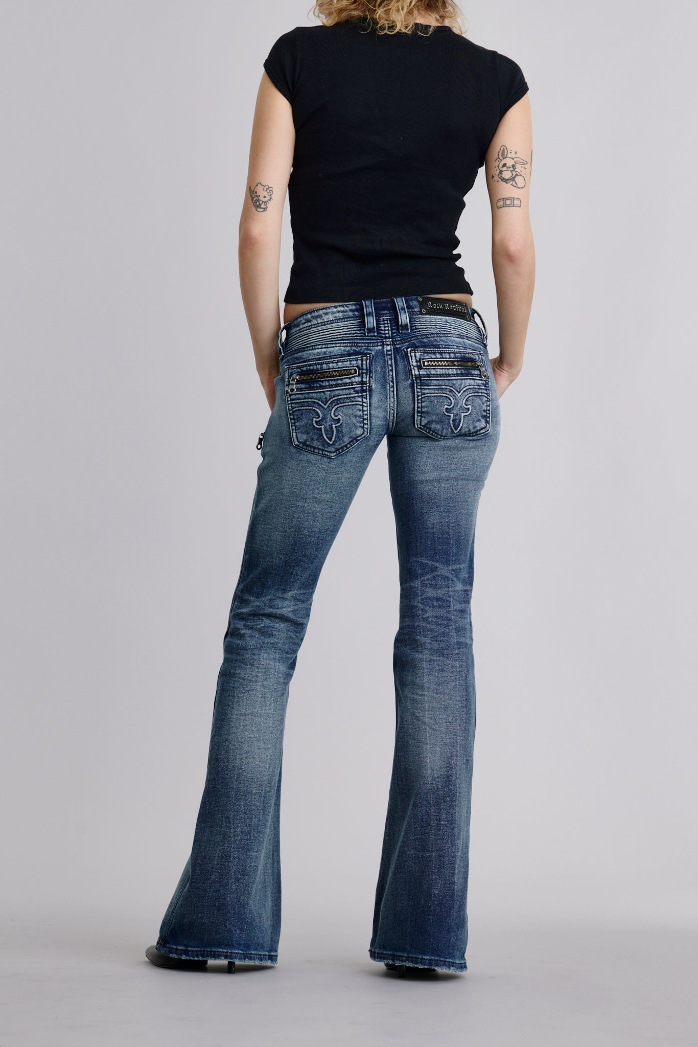 Joplin Super Low-Rise Flare Jeans in Medium Blue