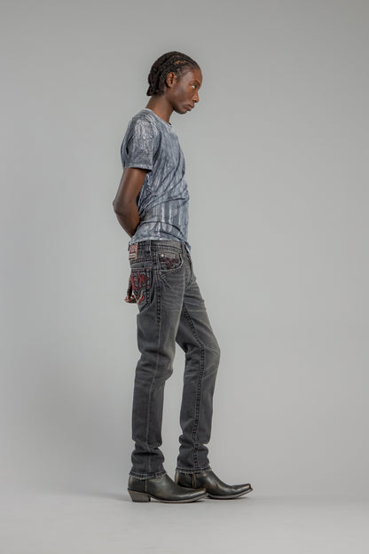 Adriel Alt Straight Jeans in Black