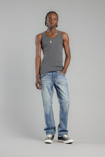 Andrew Bootcut Jeans in Medium Blue