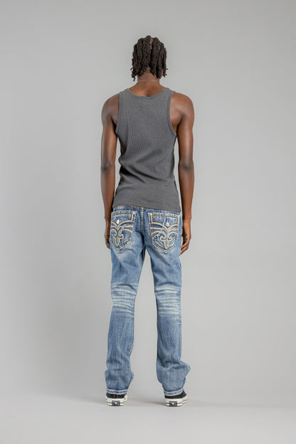 Andrew Bootcut Jeans in Medium Blue