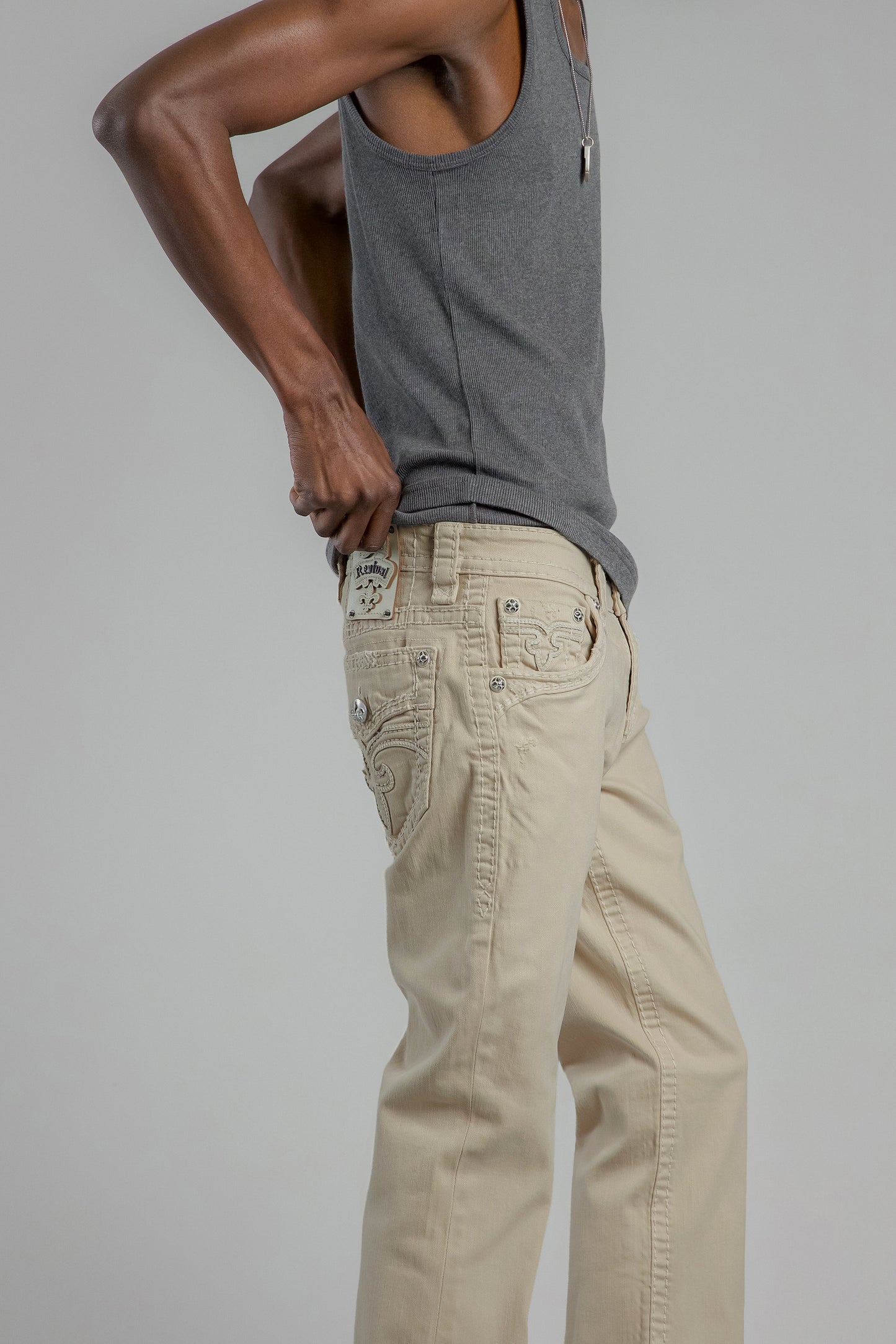 Arther Bootcut Jeans in Light Beige